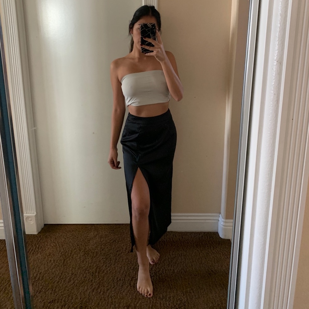 Cotton candy LA maxi satin skirt